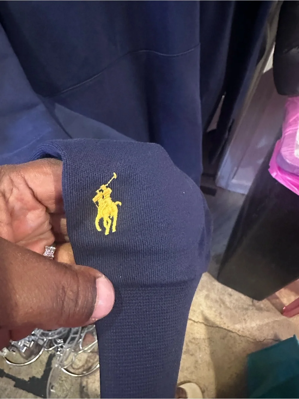 Polo Ralph Lauren Navy RL Monogram Letterman Hoodie